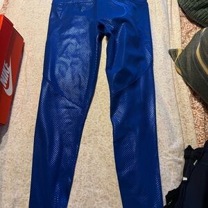 Sweaty Betty metallic  Blue Athletic Leggings